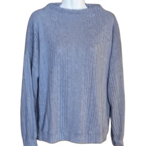 Hello Nite Pullover Gr. Small meliert blau Stehkragen gerippt weich Pulli neu mit Etikett - Bild 1 von 8