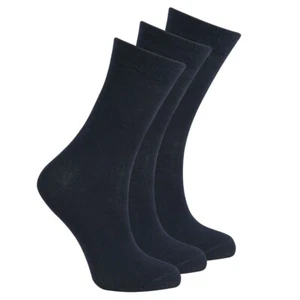 Boys Girls Black Plain Ankle Casual Lycra School Socks 12 Pairs Cotton Rich - Picture 1 of 1