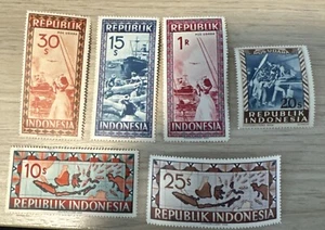 Indonesia stamps 1948 1949 MNH Set Of 6 - Picture 1 of 1