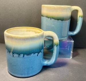 Rodolfo Padilla Firmato Smalto a Goccia Grandi Tazze Ceramica Pesante 16oz Set di 2 - Foto 1 di 20