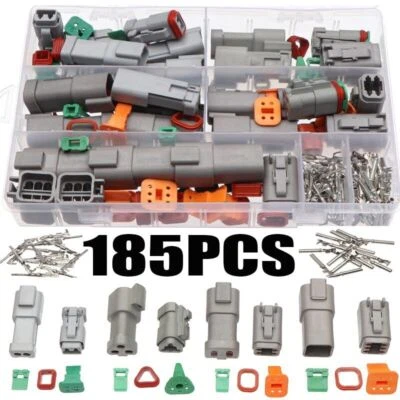 185pcs Deutsch DT series Waterproof Wire Connector Kit DT06-2/3/4/6S Sealed Plug
