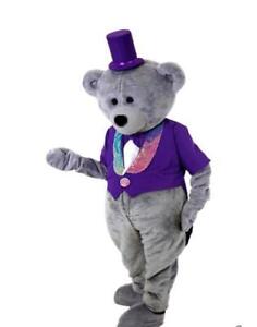 6ft Maskottchenkostüm Teddybär für Erwachsene Lila Smoking Baumwollanzug...