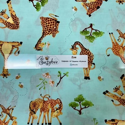 Zoe the Giraffe 10" Squares, Susybee for Clothworks, NEW - image 1 of 3
