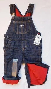 Oshkosh Latzhose gefüttert blau Gr. 62/68 NEU ! Jeans Fleece rot Thermo - Bild 1 von 1