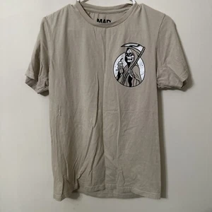 Mens Tee Shirt A Beige Grim Reaper “Chill Vibes” Mad Engine - Picture 1 of 3