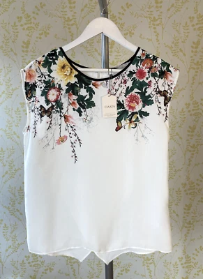 *BNWT* OASIS floral butterfly sheer sleeveless blouse top 10 split back RRP £35 - Image 1 of 4
