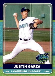 2019 Lynchburg Hillcats Grandstand #8 Justin Garza Glendora California CA Card
