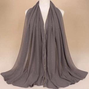 Muslim Islamic Women Long Hijab Headscarf Wrap Shawl Turban Chiffon Scarf Stoles - Picture 1 of 70