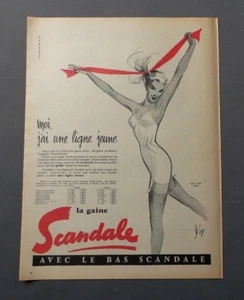 PUB PUBLICITE ANCIENNE ADVERT CLIPPING 250917/ GAINE SCANDALE MOI J AI UNE LIGNE - Picture 1 of 1