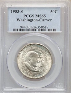 1953-S Washington Carver Commemorative Half Dollar PCGS MS 65 - Picture 1 of 2