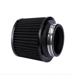 Black 65mm/2.5'' ID Air Filter & Rubber Adapter For Motorcycle Scooter Dirt Bike - Picture 1 of 4