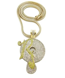 JAY-Z, KANYE " ROCAFELLA RECORDS " PENDANT & 30" 4mm FRANCO CHAIN - Picture 1 of 5