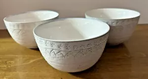 Anthropologie 8.5" Asymmetrical Dessert/Salad Plates (3) Geo Pattern Gray/White - Picture 1 of 8