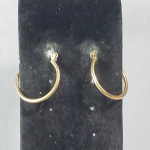 Pendientes de aro colgantes tono dorado retro mediados de siglo modernista boho perforados 1" - Imagen 1 de 9