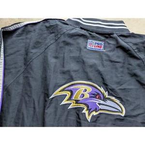 Baltimore Ravens 90s STARTER windbreaker bomber jacket XL black NFL Pro Line vtg - Picture 1 of 10