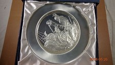 Hamilton Mint Solid Pewter U.S. Bicentennial 9" Plates Set of 4 in Box