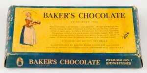 Baker's Chocolate Bar Premium No. 1 Unsweetened Manufactured by Walter Baker Cho - Picture 1 of 3