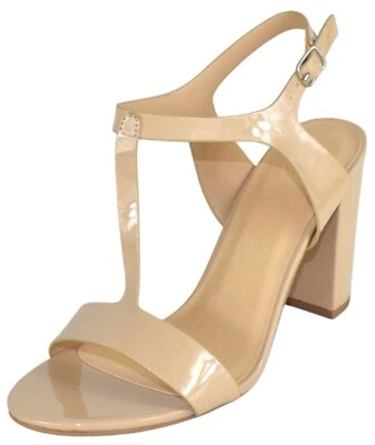 Sandalias de tacón alto con correa en T al tobillo Delicious para mujer punta abierta REGENT beige pat Foto 1 de 3