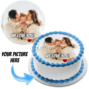 Own Personalised Photo Picture Edible Cake Topper Party Deco Birthday Custom New - Picture 1 of 10