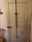 A Early Wrought Iron Huge Long Pot Hook And Chain 18th Century Inglenook