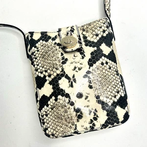 BRAHMIN Marley Natural Wynette Python Leather Crossbody  Minimalist Lightweight - Picture 1 of 10