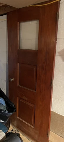 STUNNER! VINTAGE Wood Mid Century Modern Front House Door Atomic MORGAN MCM Cover