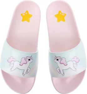 Damen Badeschuhe Einhorn Bade-Latschen Bade-Schlappen Hausschuhe Mädchen Slipper - Bild 1 von 12