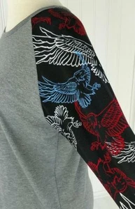 X-SMALL LuLaRoe RANDY PATRIOTIC AMERICANA SHIRT Oberteil rot weiß blau Adler neu mit Etikett XS - Bild 1 von 4