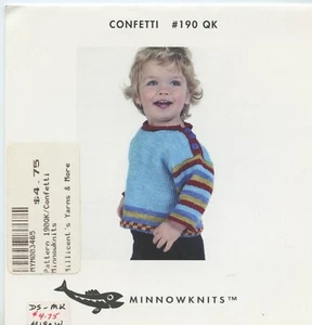 MinnowKnits Knitting Pattern 190QK Confetti Pullover Baby Child 6mos-3yrs - Picture 1 of 2