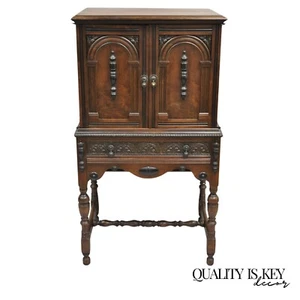 Antique William and Mary Style Walnut Small Radio Cabinet by Radio Art Cabinets - Picture 1 of 12