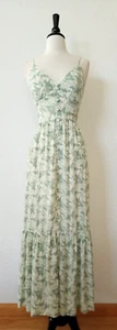 Anthropologie Maxikleid neu Größe Medium grün Blumen kokett romantisch Göttin - Bild 1 von 8