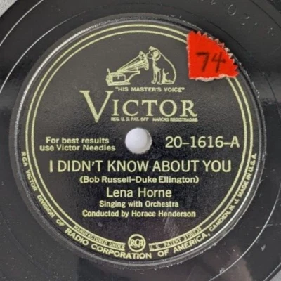 Duke Ellington Lena Horne - I DIDN'T KNOW ABOUT YOU  78 RPM Victor - Image 1 of 2