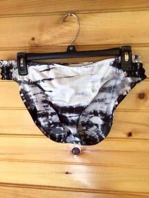 Traje de baño Lucky Brand parte inferior de bikini negro blanco tie dye traje de baño grande Foto 1 de 4