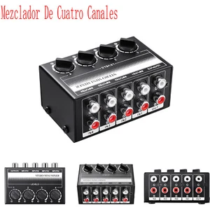 Mezclador de audio estéreo pasivo de 4 canales de entrada RCA para instrumentos - Imagen 1 de 12