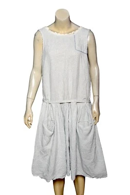 Ewa I Walla Sleeveless Dress M 8 Women's Wrap Plaid Flared Linen Midi NEW 42398 - Image 1 of 4