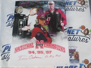 Lienzo firmado por Tom Osborne Nebraska Cornhuskers 11x14 con certificado de autenticidad Go Big Red JSA  - Imagen 1 de 3