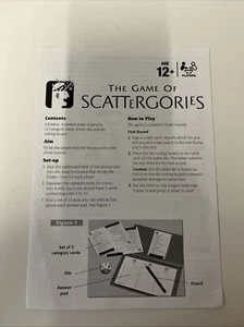 2011 Game of Scattergories Board Game Replacement Instructions Only - Picture 1 of 4