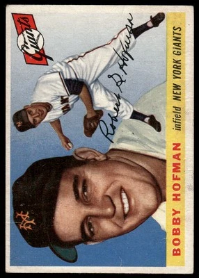 1955 Topps #17 Bobby Hofman New York Giants Very Good 50617 - Image 1 of 2