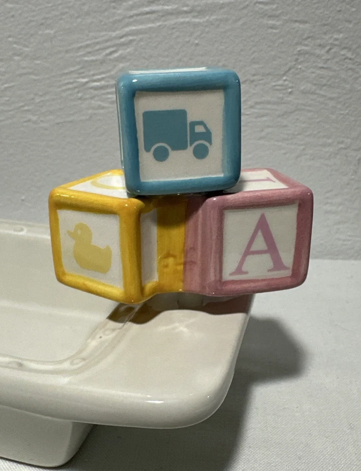 Nora Fleming Mini Ohhh Baby Blocks Mini Ceramic Platter Charm A191