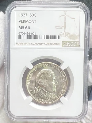 1927 Vermont Classic Commemorative 50c MS66 Half Dollar Silver Coin - Image 1 of 4