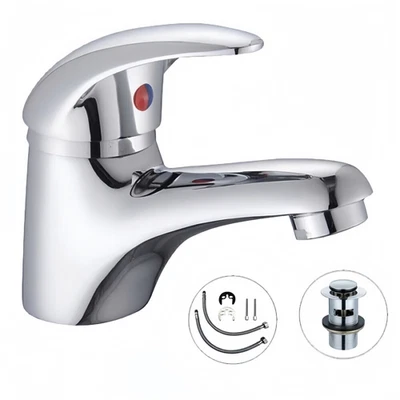 ONLY-PLUMBING Cloakroom Basin Mixer Tap Chrome Basin Sink Mono Bathroom + Fixings + Waste