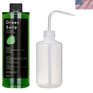 Jabón verde menta de 16,9 oz y botella exprimible de 8 oz para preparación de tatuajes y piercings - Imagen 1 de 4