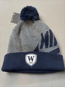 Cappello Williston Northampton Nike On Field Sideline Pom Beanie blu NUOVO - Foto 1 di 4