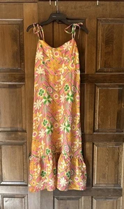 Kenny Flowers The Acapulco Silk Sweetheart Neckline Printed Dress Size Large - Picture 1 of 6