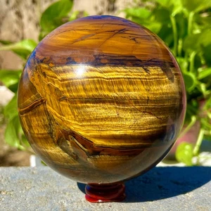 Esfera de cuarzo piedra ojo de tigre natural de 3,2 lb bola de cristal roca curación - Imagen 1 de 15