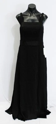 Stacess A-line Square Neck Stretch Satin Bridesmaid Dress CD4 Black Size US:8  - Image 1 of 4