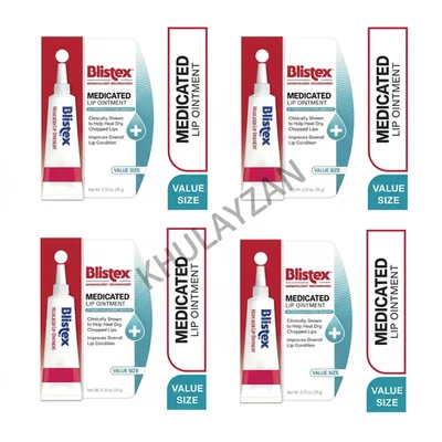 Paquete de 4 ungüentos labiales medicados Blistex de 0,35 OZ (10 g) cada uno envío rápido Foto 1 de 4