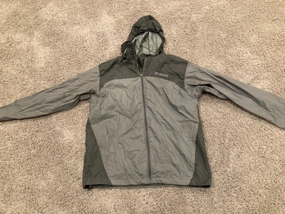 Columbia Glennaker Lake II Rain Jacket Men's M Black Gray Hooded Full Zip - Image 1 of 4