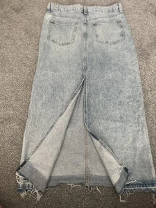 Long Denim Skirt Size 14 From H&M. Good Condition. Split At The Back - Picture 1 of 5