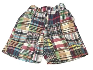 J Khaki Shorts Madras Patchwork Shorts Boys, Size 6 - Picture 1 of 5